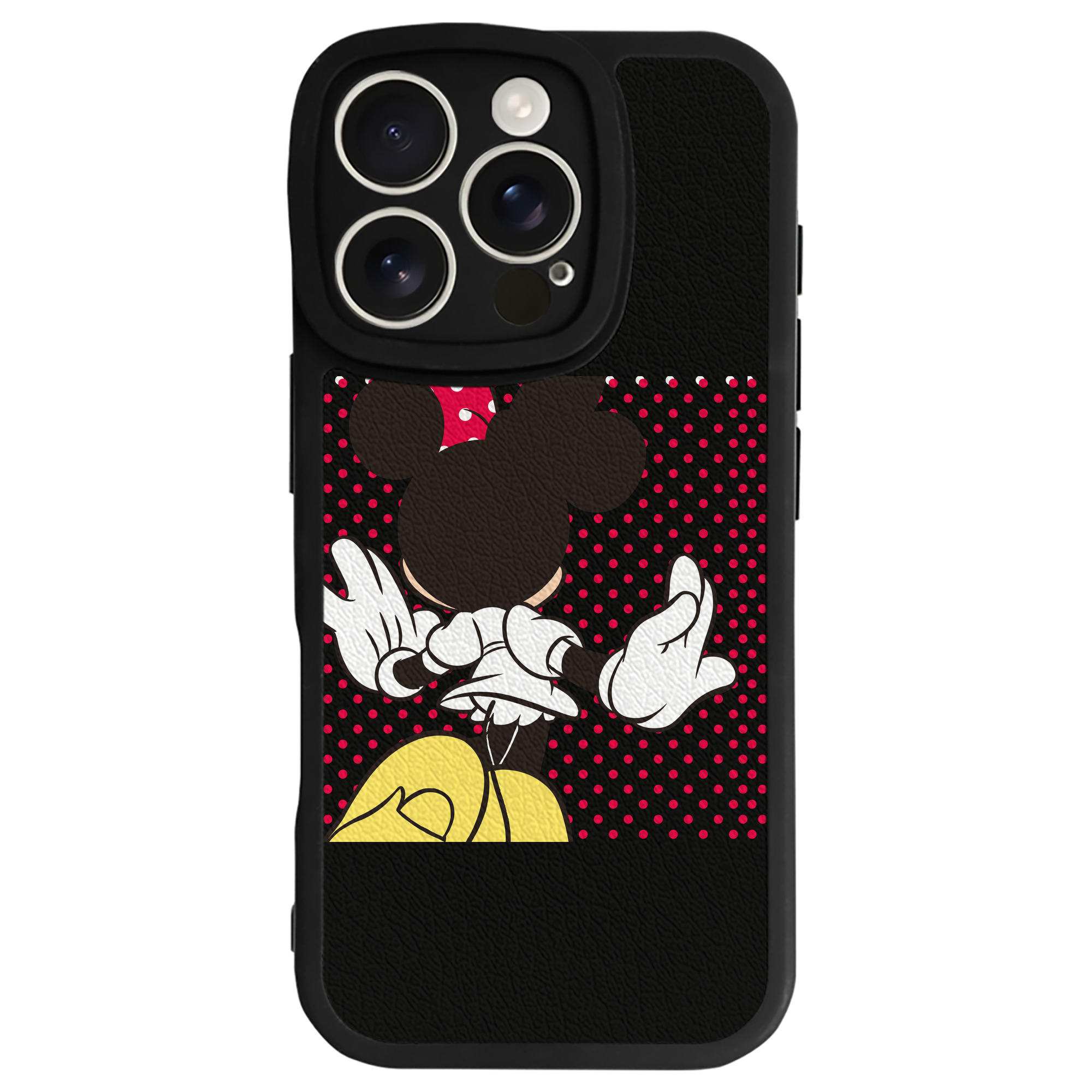 （画像用） ミッキーマウス Mickey Mouse 【iPhone 16シリーズ対応】シリコンスマホケース（レザー調） 材質：シリコン